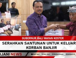 Gubernur Bali Wayan Koster Serahkan Santunan untuk Keluarga Korban Banjir
