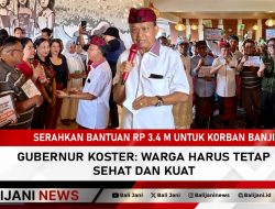 Serahkan Bantuan Rp 3.4 M untuk Korban Banjir, Gubernur Koster: Warga harus Tetap Sehat dan Kuat