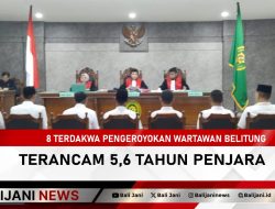 8 Terdakwa Pengeroyokan Wartawan Belitung Terancam 5,6 Tahun Penjara
