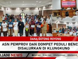 Dana Gotong Royong ASN Pemprov dan Dompet Peduli Bencana Disalurkan di Klungkung