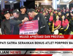 Wujud Apresiasi dan Prestasi, Bupati Satria Serahkan Bonus Atlet Porprov Bali 2025