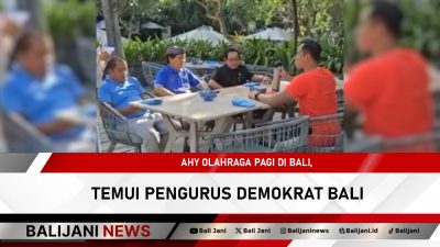 AHY Olahraga Pagi di Bali, Temui Pengurus Demokrat Bali