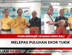 PHMB Bersama Yayasan Hindu Bali Melepas Puluhan Ekor Tukik