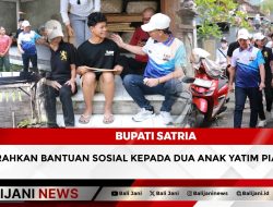 Bupati Satria Serahkan Bantuan Sosial Kepada Dua Anak Yatim Piatu