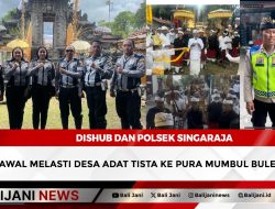 Dishub dan Polsek Singaraja Kawal Melasti Desa Adat Tista Ke Pura Mumbul Buleleng