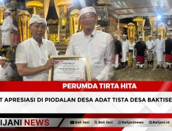 Perumda Tirta Hita Dapat Apresiasi di Piodalan Desa Adat Tista Desa Baktiseraga