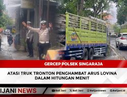 Gercep Polsek Singaraja Atasi Truk Tronton Penghambat Arus Lovina dalam Hitungan Menit
