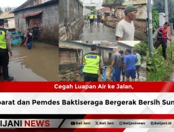 Cegah Luapan Air ke Jalan, Aparat dan Pemdes Baktiseraga Bergerak Bersih Sungai