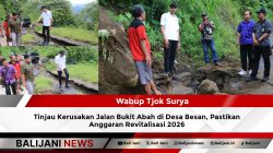 Wabup Tjok Surya Tinjau Kerusakan Jalan Bukit Abah di Desa Besan, Pastikan Anggaran Revitalisasi 2026