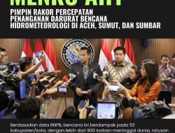 Menko AHY Pimpin Rakor Percepatan Penanganan Darurat Bencana Hidrometerologi di Aceh, Sumut dan Sumbar