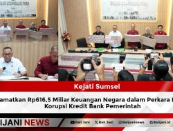 Kejati Sumsel Selamatkan Rp616,5 Miliar Keuangan Negara dalam Perkara Dugaan Korupsi Kredit Bank Pemerintah