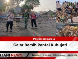 Polsek Singaraja Gelar Bersih Pantai Kubujati