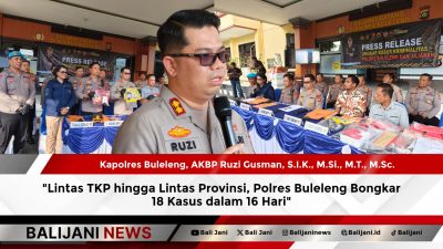 Lintas TKP hingga Lintas Provinsi, Polres Buleleng Bongkar 18 Kasus dalam 16 Hari
