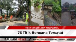 Hujan Sangat Lebat Terjang Bali, 76 Titik Bencana Tercatat