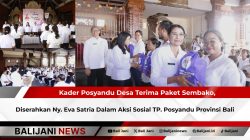 Kader Posyandu Desa Terima Paket Sembako, Diserahkan Ny. Eva Satria Dalam Aksi Sosial TP. Posyandu Provinsi Bali