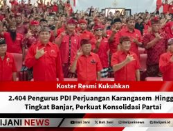 Koster Resmi Kukuhkan 2.404 Pengurus PDI Perjuangan Karangasem Hingga Tingkat Banjar, Perkuat Konsolidasi Partai