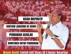 “Dari Nasi Jagung ke Bantuan Nyata” Wayan Koster Sentuh Hati Siswa SD 5 Banjar Kucurkan Rp129 Juta untuk Sekolah dan Dana Kepedulian 66 Siswa