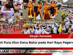 Ribuan Pamedek Padati Pura Ulun Danu Batur pada Hari Raya Pagerwesi