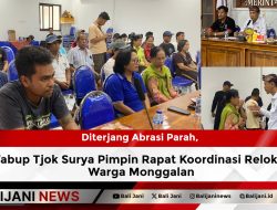 Diterjang Abrasi Parah, Wabup Tjok Surya Pimpin Rapat Koordinasi Relokasi Warga Monggalan