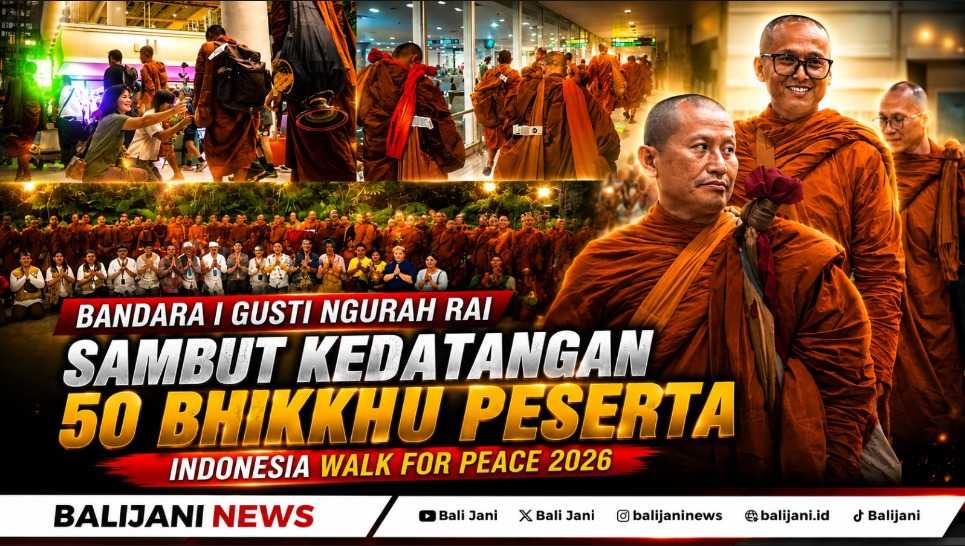Bandara I Gusti Ngurah Rai Sambut Kedatangan 50 Bhikkhu Peserta Indonesia Walk for Peace 2026