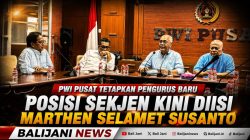 PWI Pusat Tetapkan Pengurus Baru, Posisi Sekjen Kini Diisi Marthen Selamet Susanto