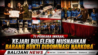 71 Perkara Inkrah, Kejari Buleleng Musnahkan Barang Bukti Didominasi Narkoba