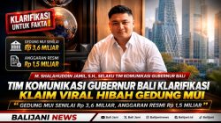 Tim Komunikasi Gubernur Bali Klarifikasi Klaim Viral Hibah Gedung MUI Senilai Rp 3,6 Miliar, Anggaran Resmi Rp 1,5 Miliar