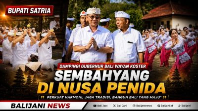 Bupati Satria Dampingi Gubernur Bali Wayan Koster Sembahyang di Nusa Penida