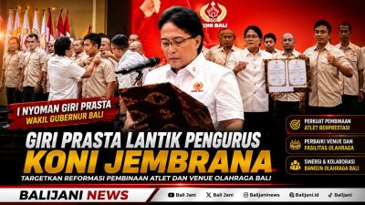 Giri Prasta Lantik Pengurus KONI Jembrana, Targetkan Reformasi Pembinaan Atlet dan Venue Olahraga Bali