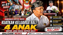 HUT ke-57 PGSDT, Gubernur Koster Minta Kuatkan Keluarga Bali 4 Anak untuk Jaga Masa Depan Bali
