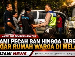 Ambulans Pembawa Jenazah Alami Pecah Ban hingga Tabrak Pagar Rumah Warga di Melaya