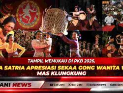 Tampil Memukau di PKB 2026, Ny. Eva Satria Apresiasi Sekaa Gong Wanita Wakul Mas Klungkung
