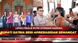 Bupati Klungkung I Made Satria saat menerima audiensi pamitan Ni Putu Esa Indah Swari finalis Putri Otonomi Indonesia di Rumah Jabatan Bupati Klungkung