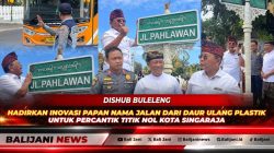 Dishub Buleleng Hadirkan Inovasi Papan Nama Jalan dari Daur Ulang Plastik untuk Percantik Titik Nol Kota Singaraja
