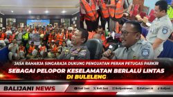 Kepala Jasa Raharja Singaraja Luki Husni Ridwan bersama Kadishub Buleleng Gede Gunawan membuka workshop keselamatan lalu lintas bagi petugas parkir.
