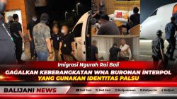 Kepala Kantor Imigrasi Ngurah Rai Bugie Kurniawan saat memberikan rilis penangkapan buronan Interpol di Bandara I Gusti Ngurah Rai.