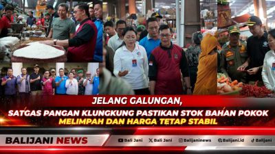 Bupati Klungkung I Made Satria bersama jajaran Satgas Pangan berdialog dengan pedagang beras di Pasar Umum Galiran.