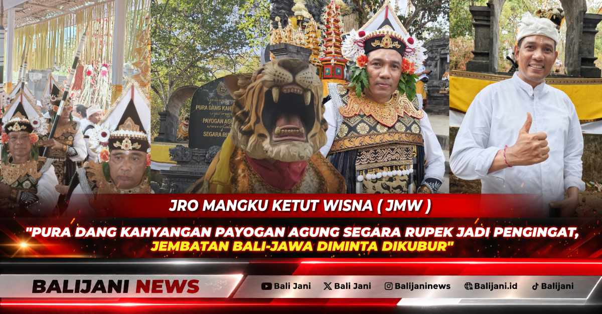 Jro Mangku Ketut Wisna bersama pengempon saat mengikuti prosesi upacara Tawur Labuh Gentuh di Pura Dang Kahyangan Payogan Agung Segara Rupek.