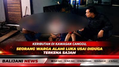Petugas Unit Kecil Lengkap UKL Polsek Kuta Utara saat melakukan olah TKP dan memeriksa CCTV di dekat lokasi keributan Jalan Raya Canggu Kerobokan Badung