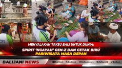 Para siswa program HITS SMKN 1 Kubutambahan mengenakan pakaian adat Bali saat melaksanakan aktivitas ngayah di Pura Agung Bungkulan.