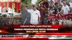 Gubernur Bali Wayan Koster didampingi Wakil Menteri Pariwisata Ni Luh Puspa saat memukul kulkul tanda dibukanya PKB ke-48.