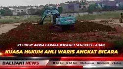 Kuasa hukum ahli waris Deddy Haryadi SH CLAP saat memberikan keterangan pers mengenai kejanggalan dokumen sengketa lahan PT Hocky Anwa Caraka di Ciputat