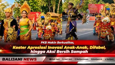 Suasana pawai Peed Aya PKB 2026 yang menampilkan partisipasi anak-anak dan aksi kepedulian lingkungan dari kontingen daerah.