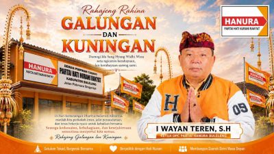 Ketua DPC Partai Hanura Buleleng I Wayan Teren, S.H., menyampaikan ucapan hari raya keagamaan umat Hindu.