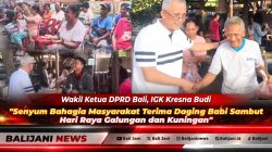 Senyum Bahagia Masyarakat Terima Daging Babi Sambut Hari Raya Galungan dan Kuningan