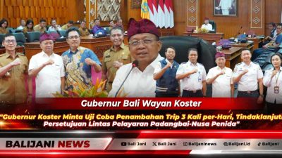 Gubernur Bali Wayan Koster memimpin rapat tindak lanjut lintas pelayaran bersama Bupati Klungkung di Gedung Kertha Sabha.