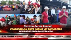 Gerakan Bersih Sampah Pantai Bulan Bung Karno VIII Tahun 2026 di Pantai Sagara Kusamba