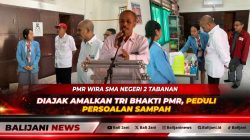 Wakil Ketua PMI Kabupaten Tabanan I Wayan Ariasa memberikan sambutan pada penutupan Diklat PKS dan PMR Wira SMAN 2 Tabanan.