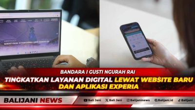 General Manager Bandara Ngurah Rai Nugroho Jati saat memaparkan pembaruan website dan peluncuran aplikasi ExperIA.