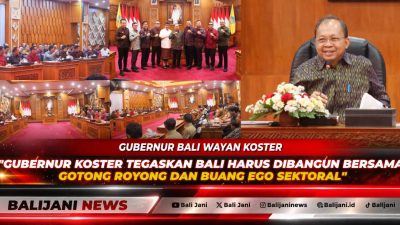 Gubernur Bali Wayan Koster saat memimpin Rapat Koordinasi bersama Bupati dan Wali Kota se-Bali di Gedung Kertha Sabha.
